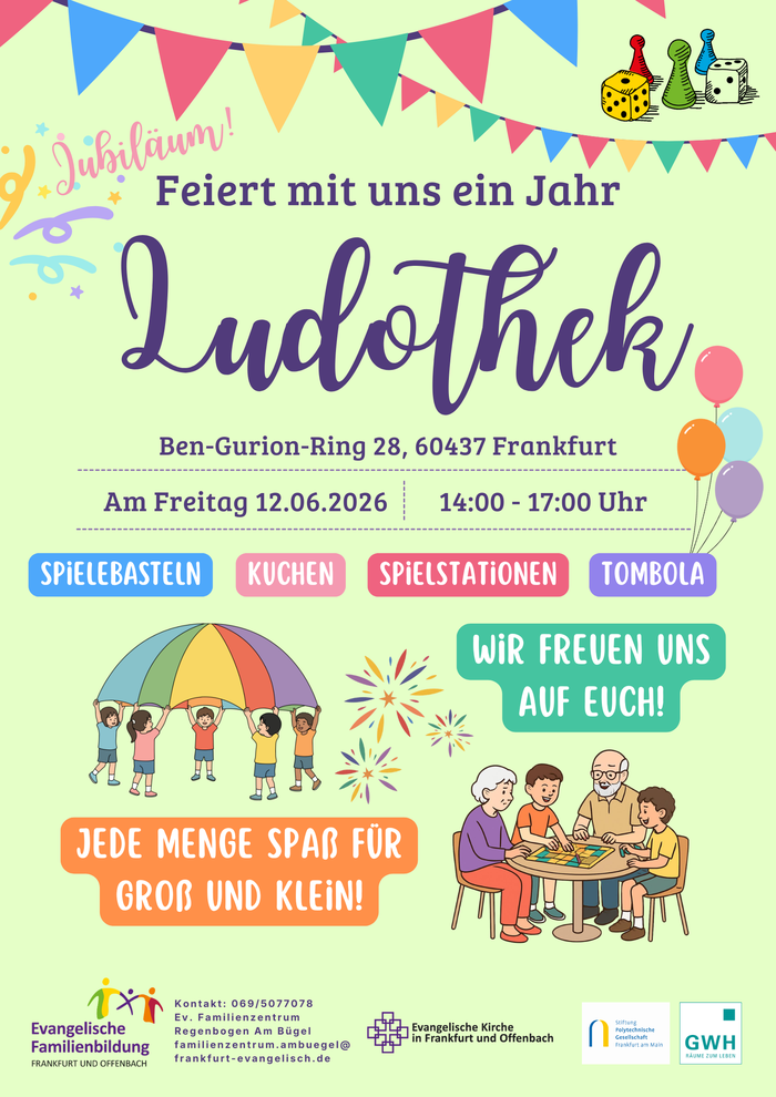 1-jähriges Jubiläum der Ludothek am Ben-Gurion-Ring